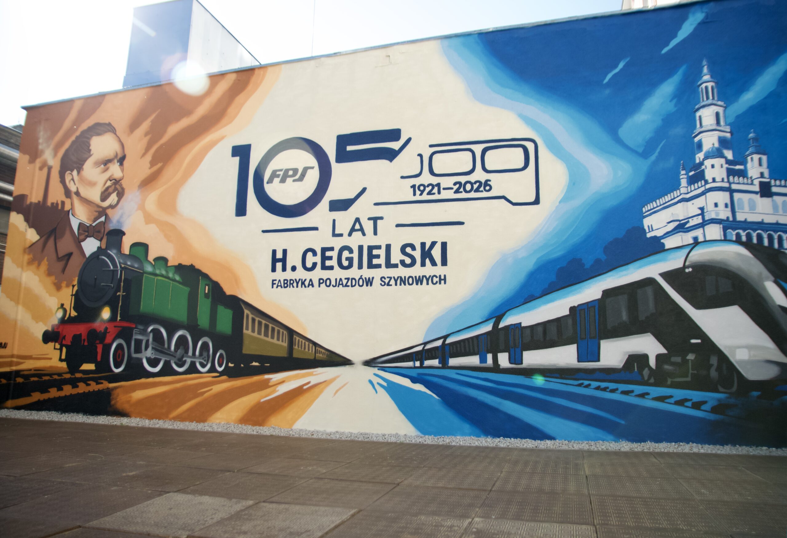 Nowy mural! Kawu zapisał 105 lat historii taboru kolejowego na naszej ścianie